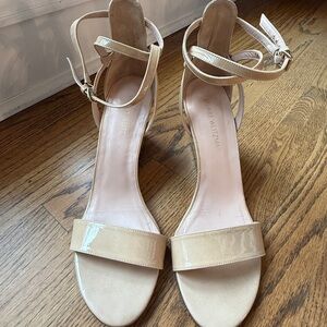 Stuart Weitzman nude  Patent wedges
